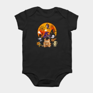 Pug Witch Funny Dog Halloween Baby Bodysuit